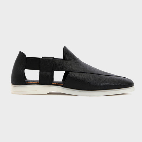 Summer Peshauri | Solid Black Leather